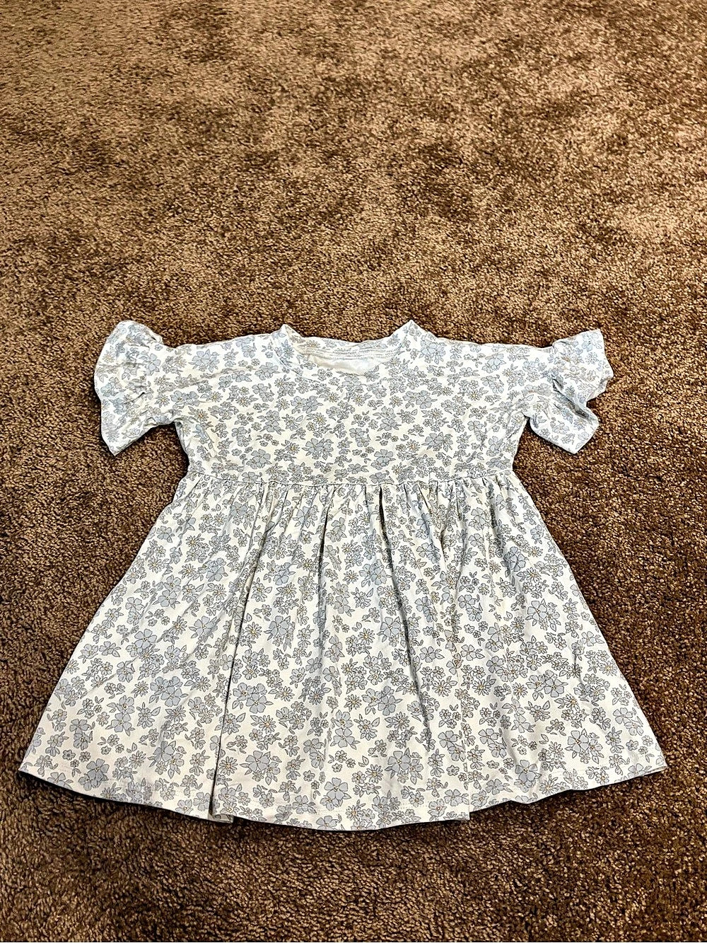 Quincy Mae Bamboo Babydoll Dress Floral Blue & White